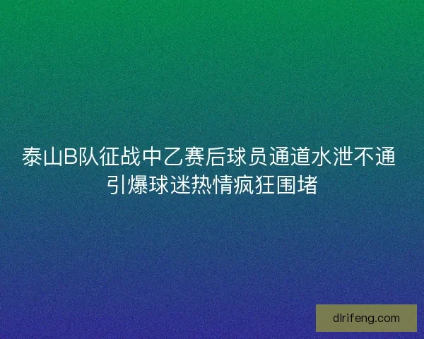 泰山B队征战中乙赛后球员通道水泄不通 引爆球迷热情疯狂围堵