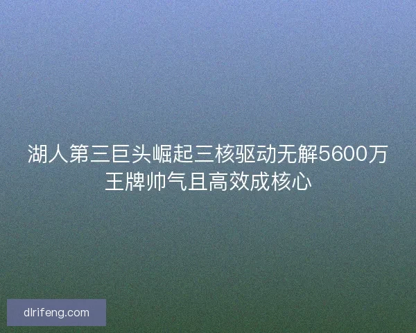 湖人第三巨头崛起三核驱动无解5600万王牌帅气且高效成核心