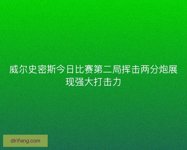 威尔史密斯今日比赛第二局挥击两分炮展现强大打击力 威尔史密斯今日比赛第二局挥击两分炮展现强大打击力
